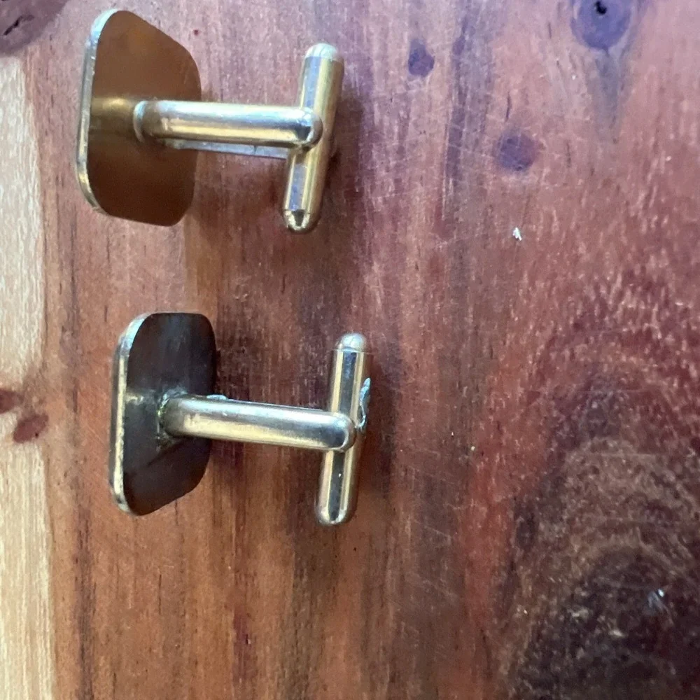 Vintage Cufflinks Jewelry Gold Tone And Black 
